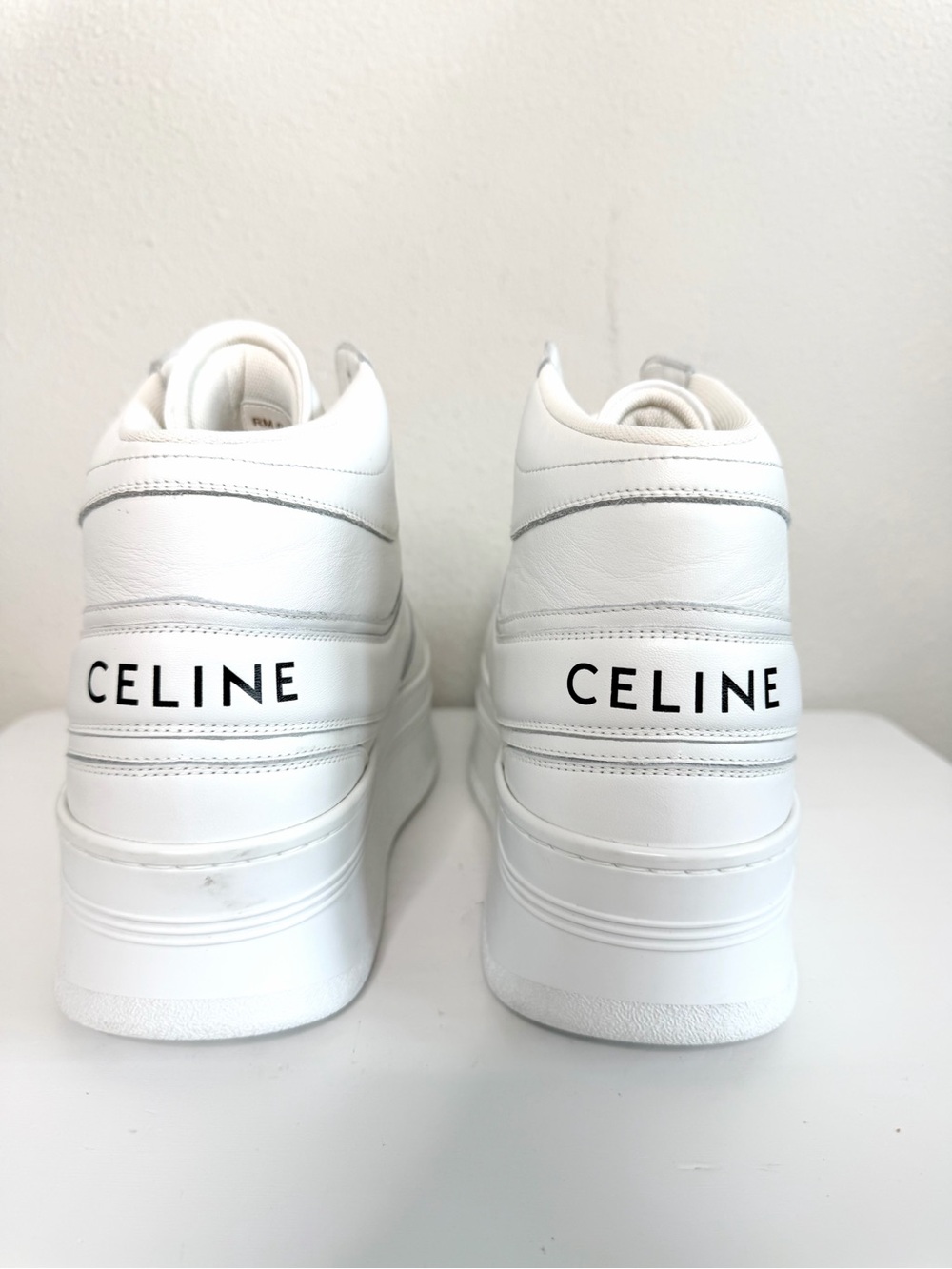 CELINE White Platform High Top Sneakers Size 41 - Picture 5 of 7